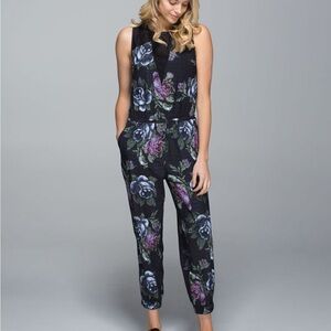 Lululemon Party Onesie Garden Party Floral Smooth Silver Multi Jumpsuit